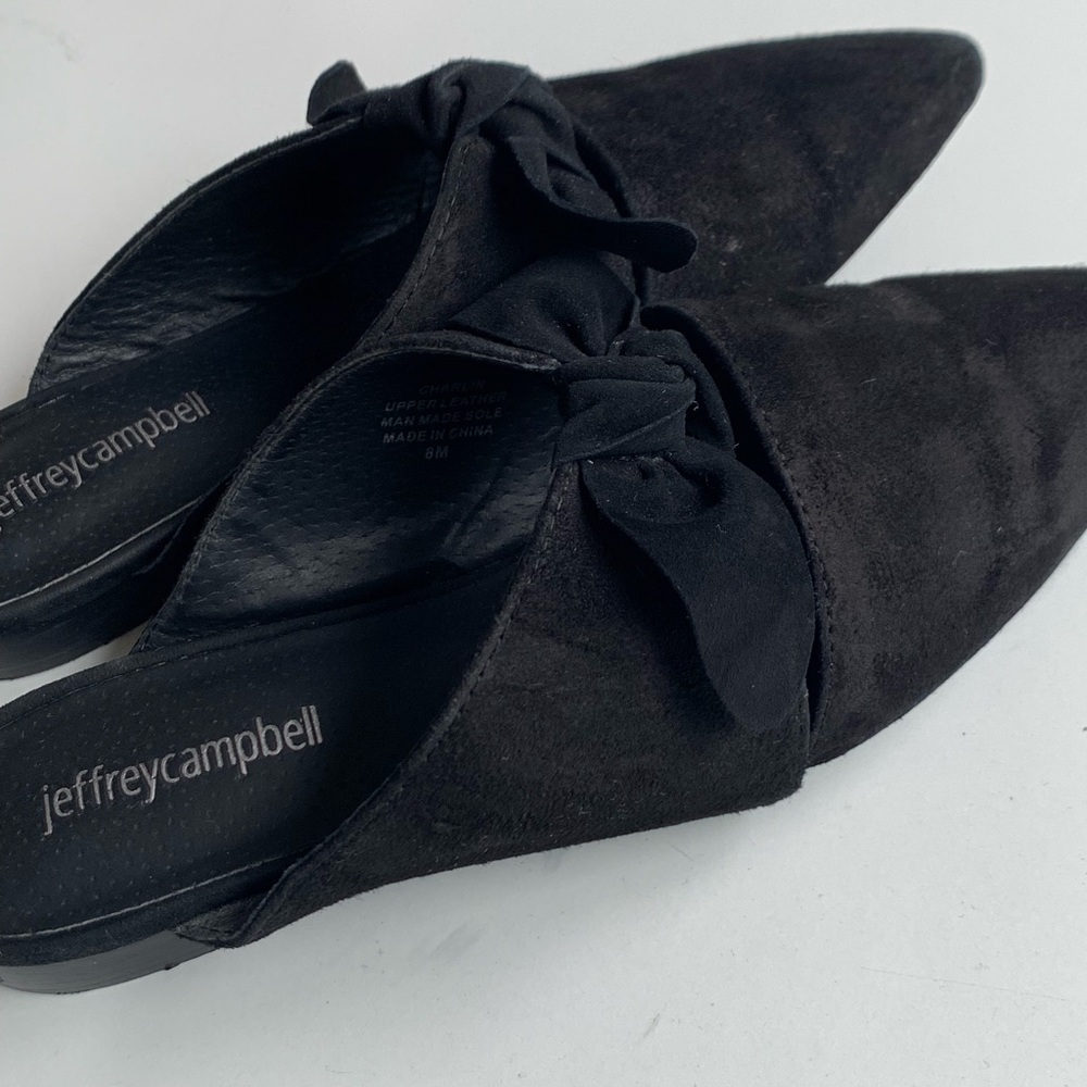 Jeffery Campbell Suede Bow Pointed Mules